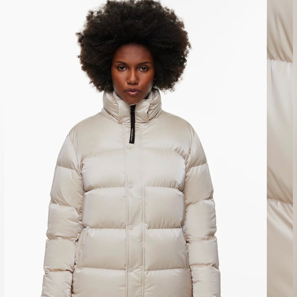 Aritzia Liquid Shine puffer jacket in Matte Pearl